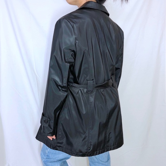 Ellabee black trench coat S-L - Picture 3 of 4
